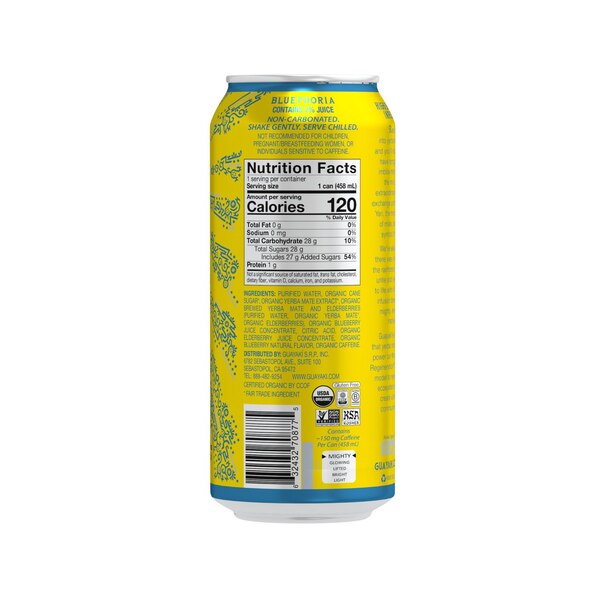 Guyaki, Yerba Mate Organic, Bluephoria, 15.50 oz