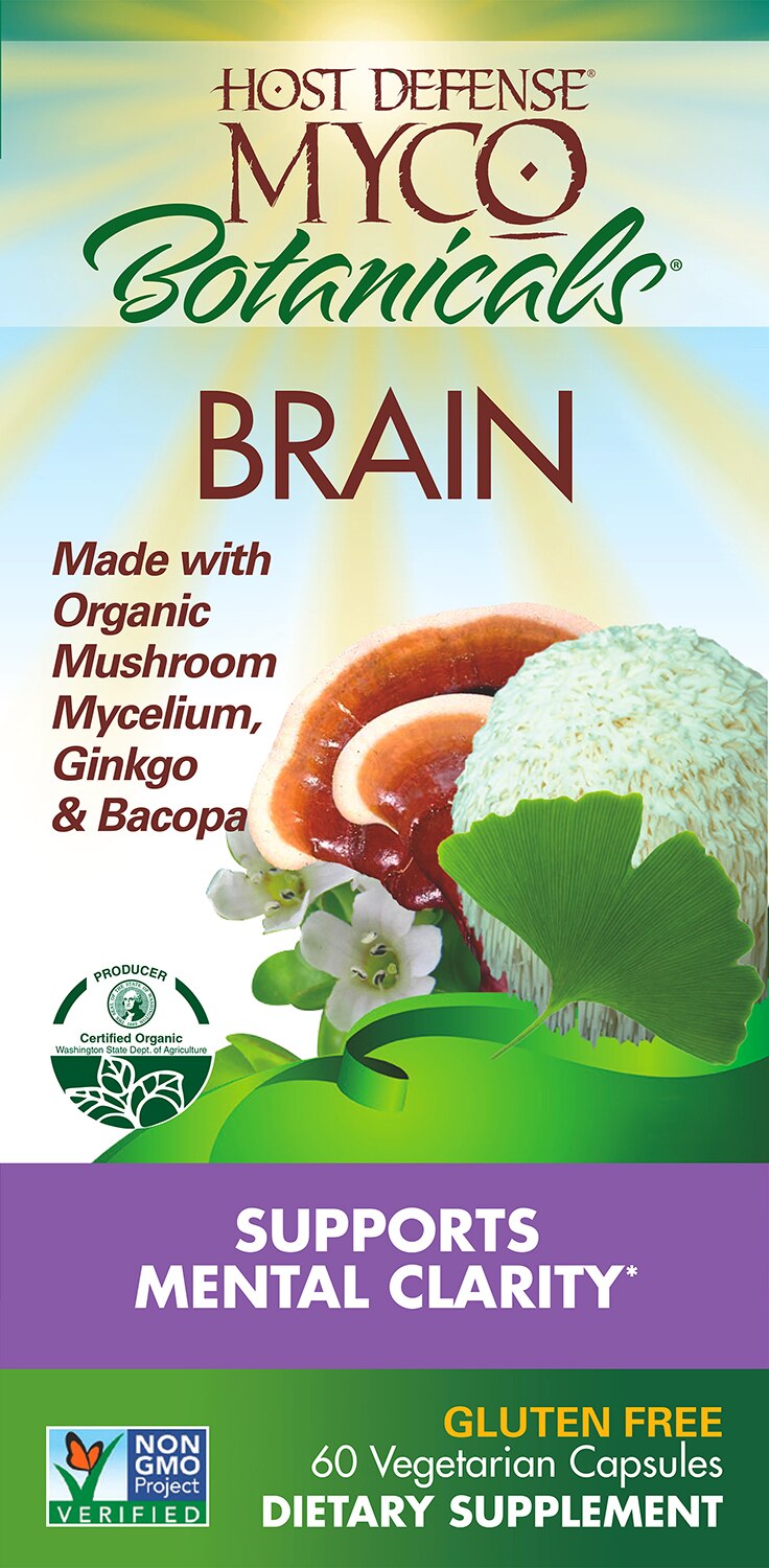 Host Defense MycoBotanicals Brain - Suplemento dietario, 60 u.