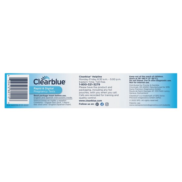 Clearblue Pregnancy Test, Digital, 2 CT