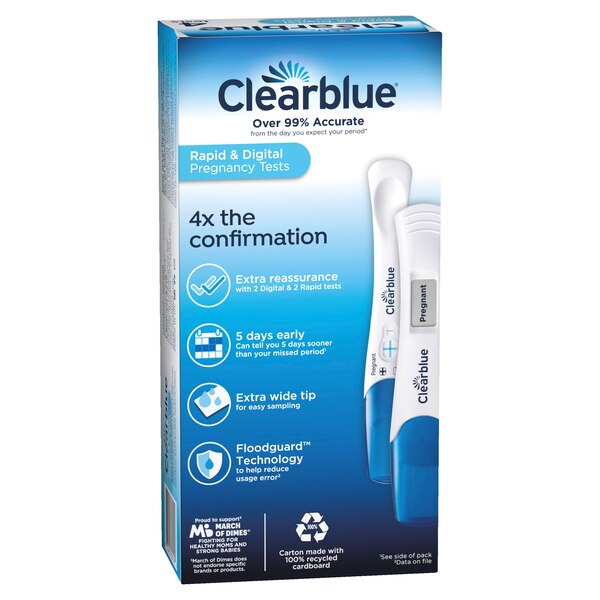 ClearBlue Combo Pregnancy Test, 4 CT