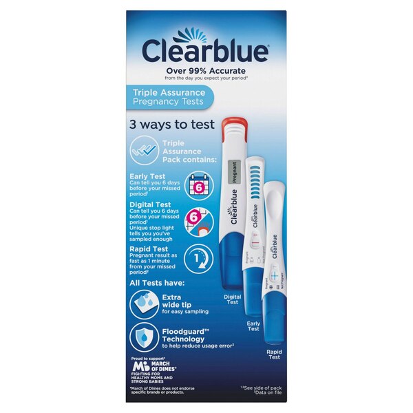 ClearBlue Triple Assurance Pregnancy Tests, 3PK
