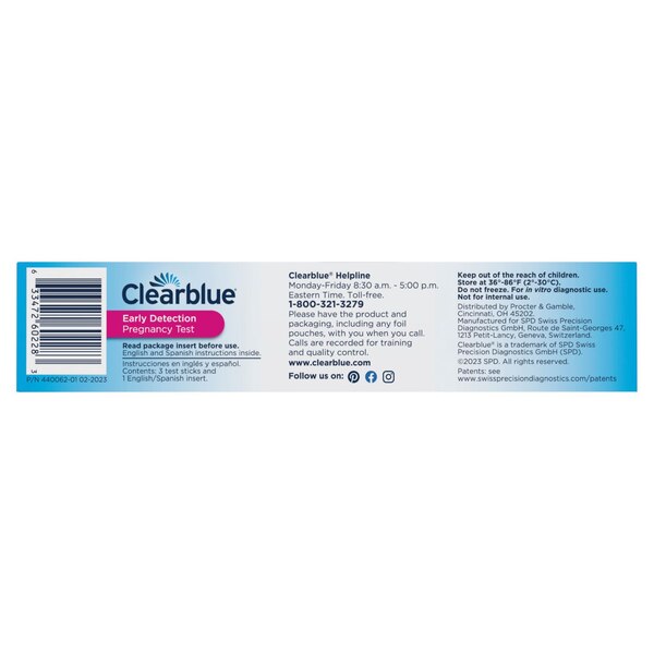 Clearblue 6 Days Sooner Early Detection Pregnancy Test, 3 PK