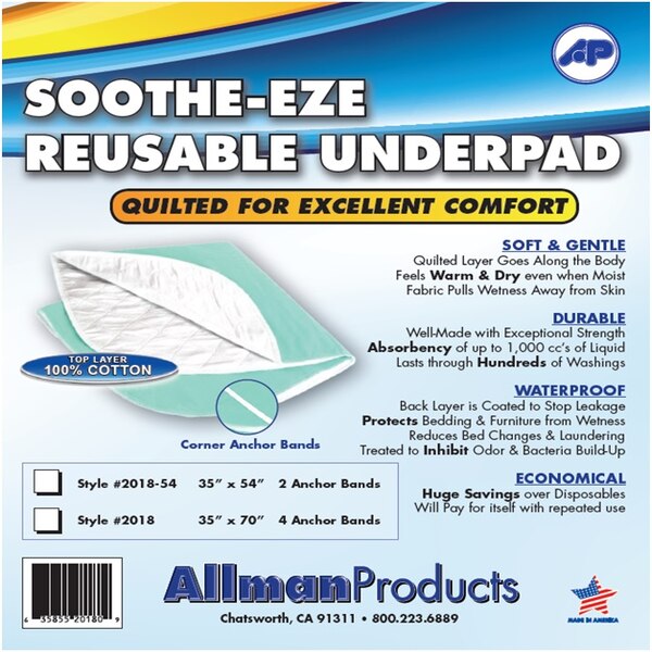 Allman Reusable Underpad, 35" x 54"