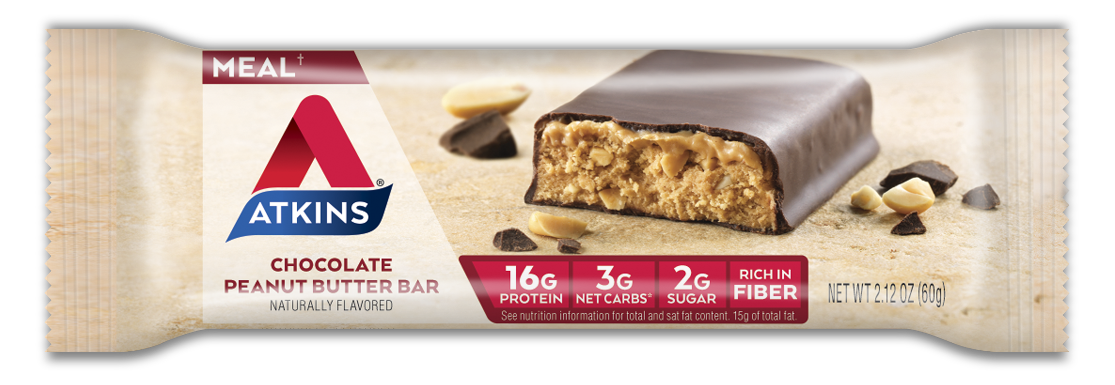 Atkins Chocolate Peanut Butter Protein Meal Bar, 2.11 OZ