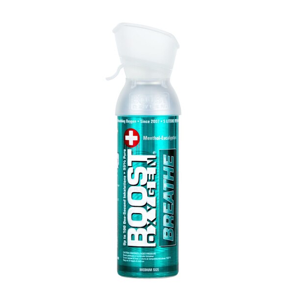 Boost Oxygen Supplemental Oxygen, BREATHE Menthol Eucalyptus, 5 L