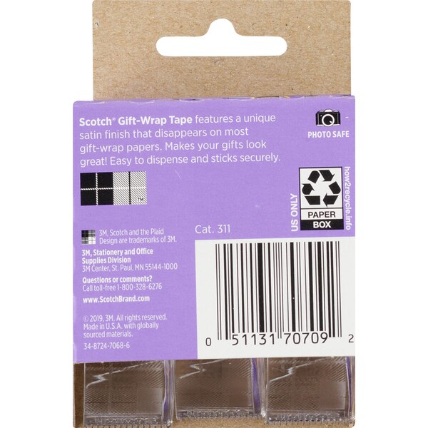 Scotch Gift-Wrap Tape, 3 ct