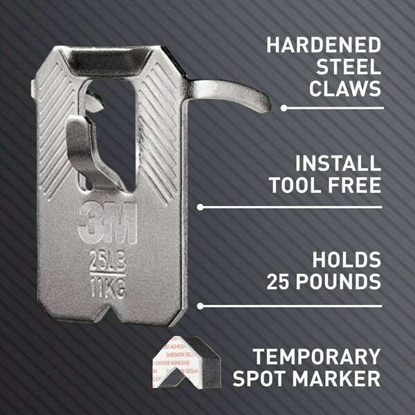 3M CLAW Drywall Picture Hanger with Temporary Spot Marker, Holds 25 lb