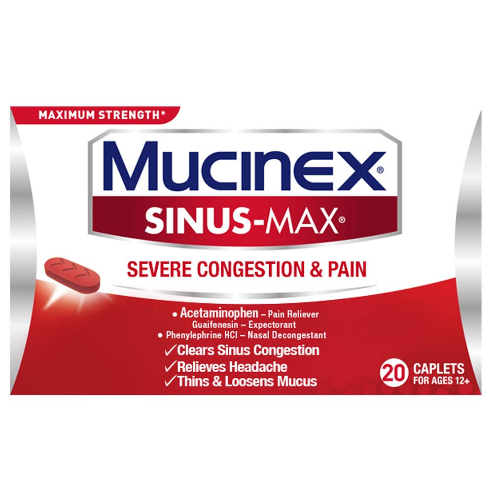 Mucinex Sinus-Max - Cápsulas para aliviar la congestión grave, 20 u.