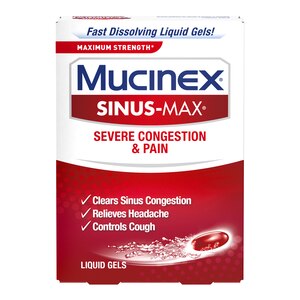 Mucinex Sinus-Max Severe Congestion & Pain Liquid Gels, 16 CT