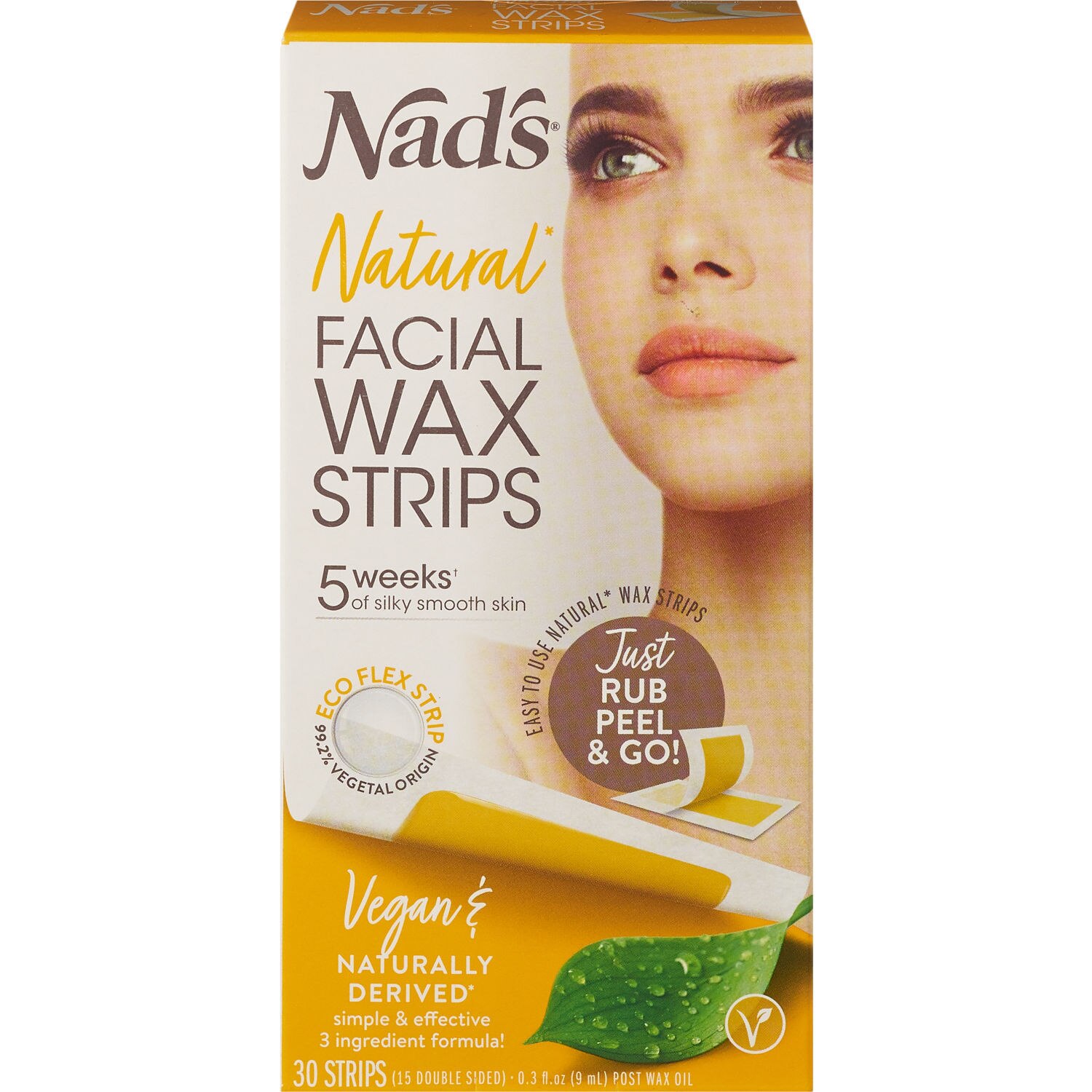 Nad's Natural - Bandas depilatorias para el rostro