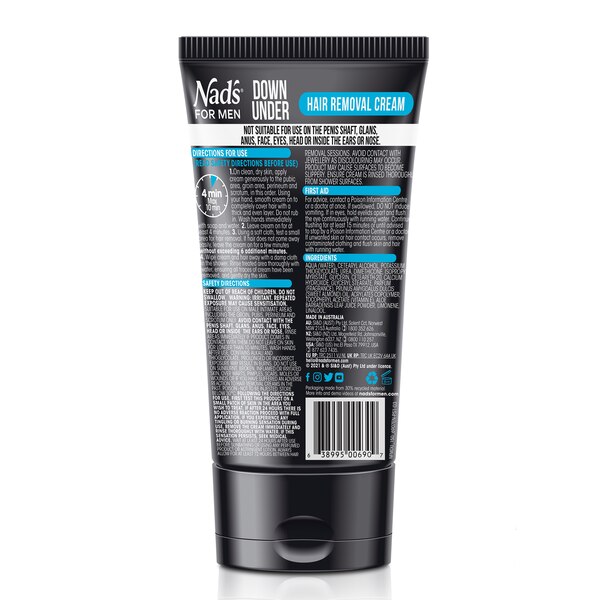 Nad's for Men Down Under Hair Removal Cream, 5.1 OZ