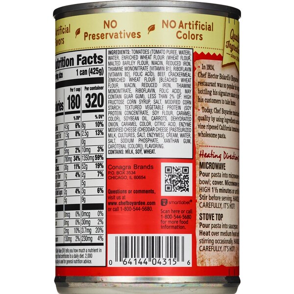 Chef Boyardee Beef Ravioli, Can, 15 oz