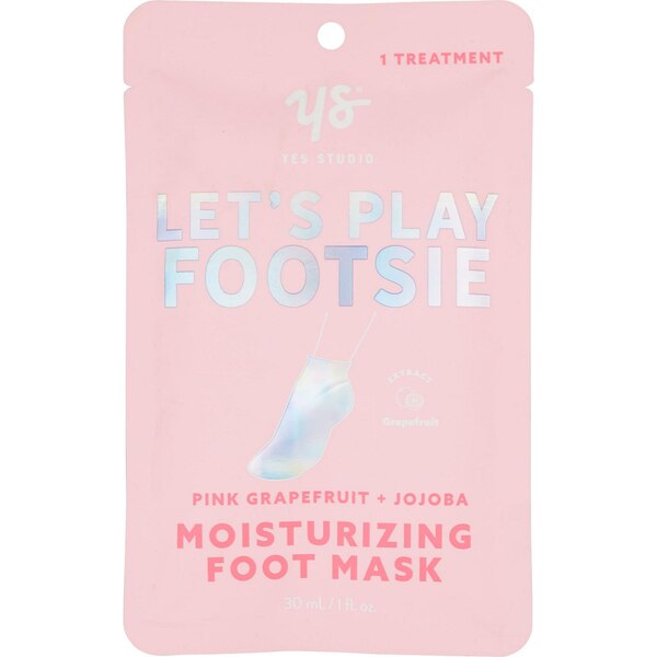 Yes Studio Lets Play Footsie Pink Grapefruit + Jojoba Moisturizing Foot Mask