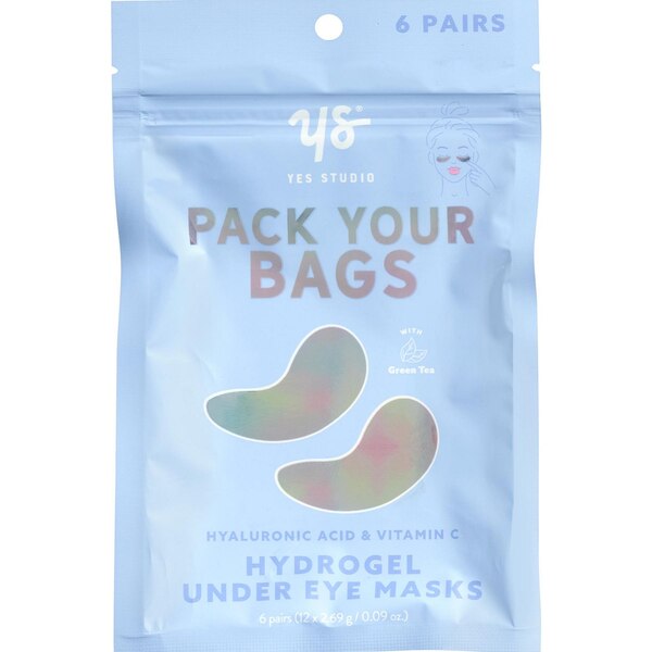 Yes Studio Pack Your Bags Hyaluronic Acid & Vitamin C Hydrogel Under-Eye Masks, 6 Pairs