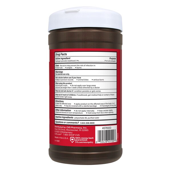 CVS Health Hydrogen Peroxide Wipes, 40 CT