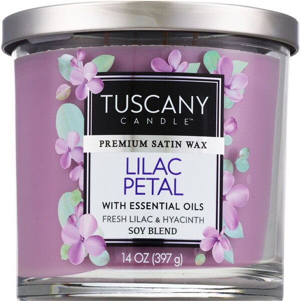 Tuscany Candle 3-Wick Candle, Lilac Petal, 14 oz