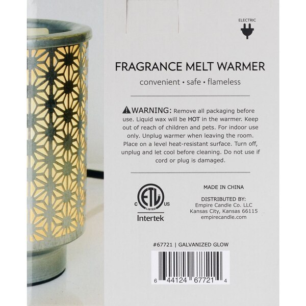 Tuscany Candle Table Top Wax Warmer, Galvanized Metal