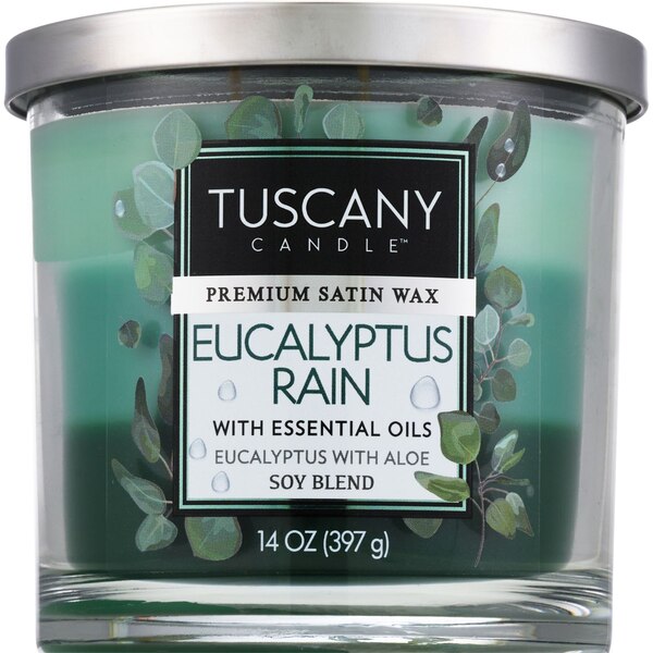 Tuscany Candle Triple Pour Candle, Eucalyptus Rain, 14 oz