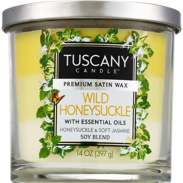 Tuscany Candle 3-Wick Candle, Wild Honeysuckle, 14 oz