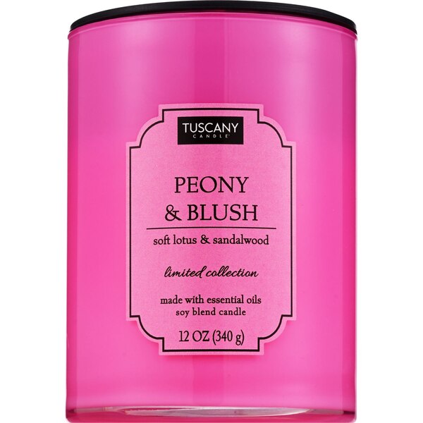 Tuscany Candle 2-Wick Color Splash Candle, Peony & Blush, 12 oz
