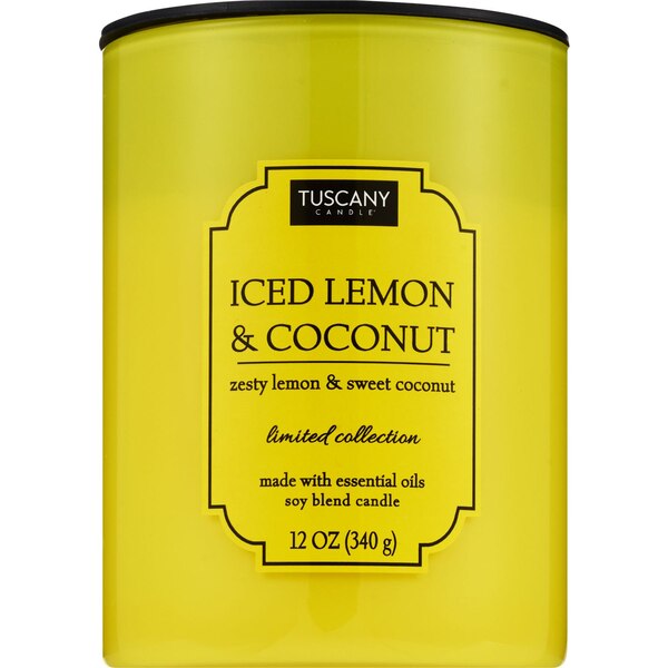 Tuscany Candle 2-Wick Color Splash Candle, Iced Lemon & Coconut, 12 oz