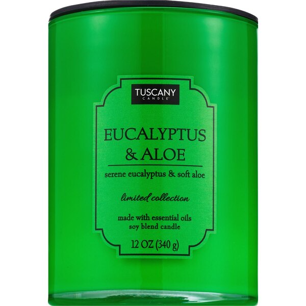 Tuscany Candle 2-Wick Color Splash Candle, Eucalyptus & Aloe, 12 oz