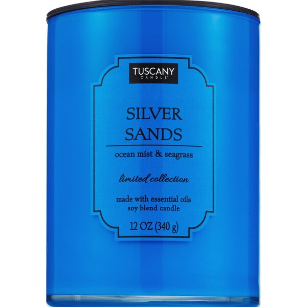 Tuscany Candle 2-Wick Color Splash Candle, Silver Sands, 12 oz
