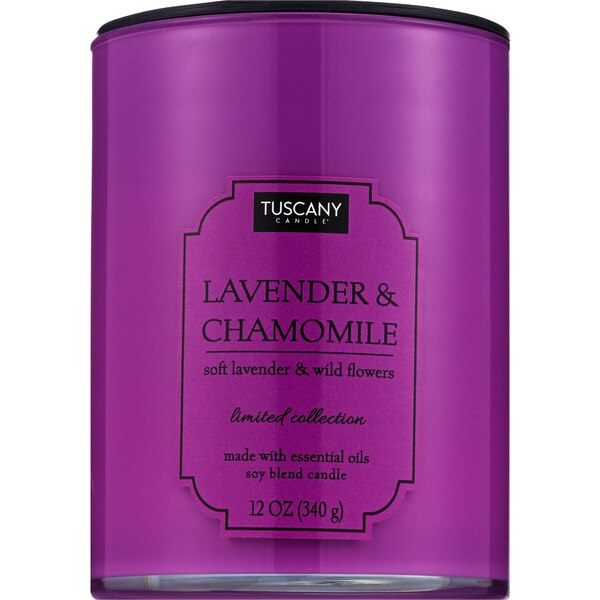 Tuscany Candle 2-Wick Color Splash Candle, Lavender & Chamomile, 12 oz
