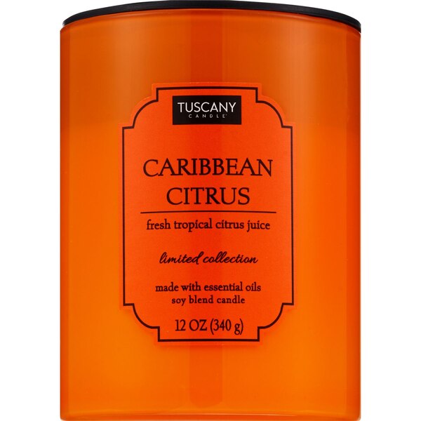 Tuscany Candle 2-Wick Color Splash Candle, Caribbean Citrus, 12 oz