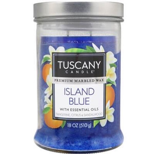 Tuscany Candle 2-Wick Single Pour Candle, Island Blue, 18 oz