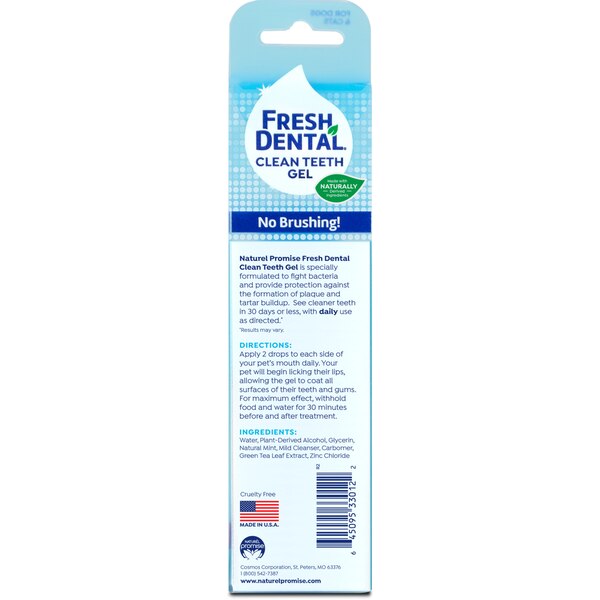 Fresh Dental No Brushing Clean Teeth Dental & Oral Care Gel for Pets, 4 oz