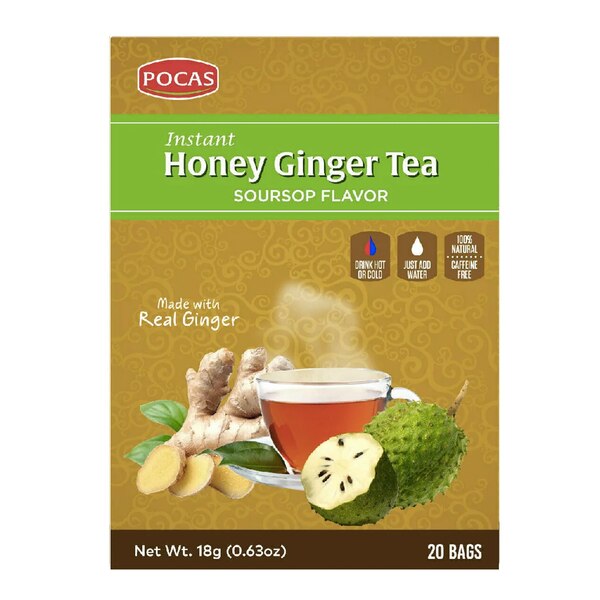 Pocas Honey Ginger Tea Soursop Sachets, 20 CT