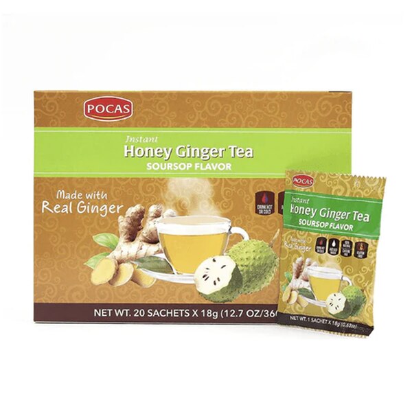 Pocas Honey Ginger Tea Soursop Sachets, 20 CT