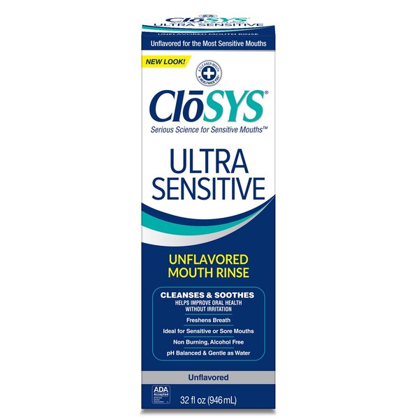 CloSYS Ultra Sensitive Mouth Rinse, Alcohol-Free, Unflavored