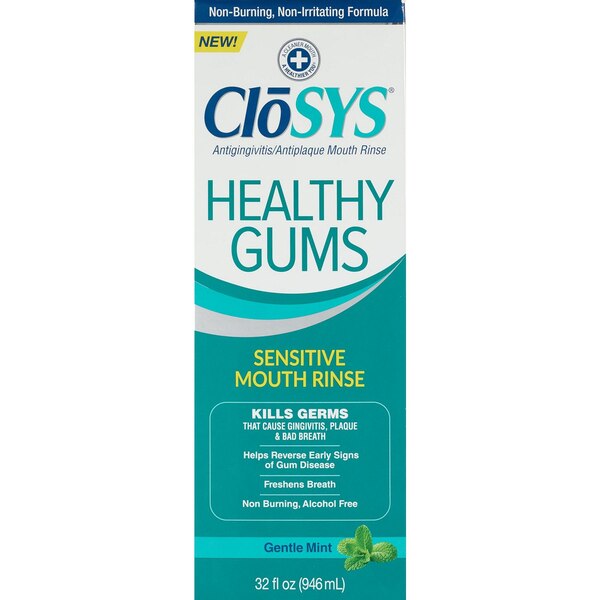 Closys Healthy Gums Sensitive Mouth Rinse, Gentle Mint, 32 OZ