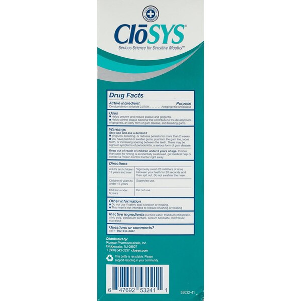Closys Healthy Gums Sensitive Mouth Rinse, Gentle Mint, 32 OZ