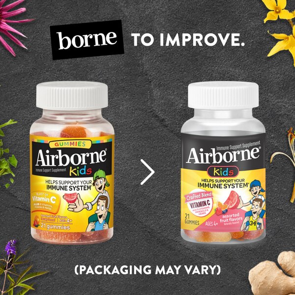 Airborne Kids Immune Support Gummies, Assorted Fruit