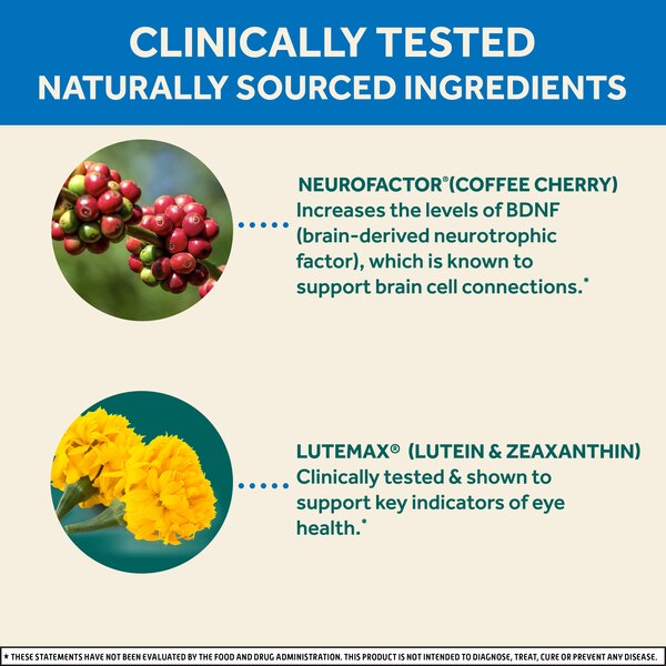 Neuriva Brain + Eye Health Capsules with Vitamins A & C, Lutein and Zeaxanthin, 30 CT