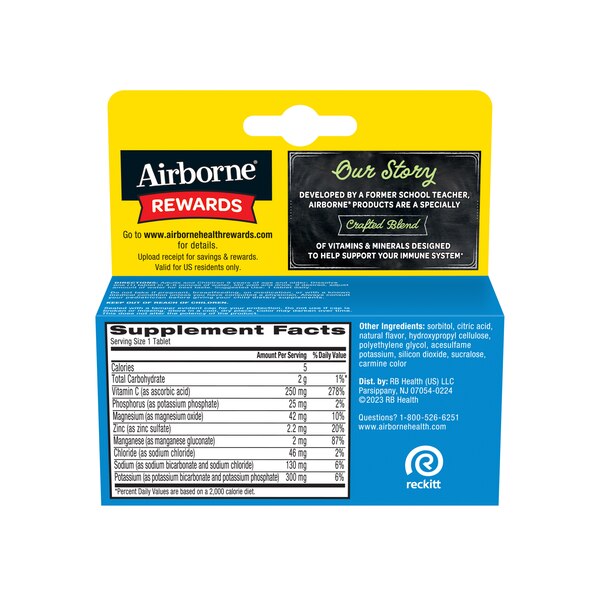 Airborne Electrolyte Replenisher Effervescent Tablets, 10 CT