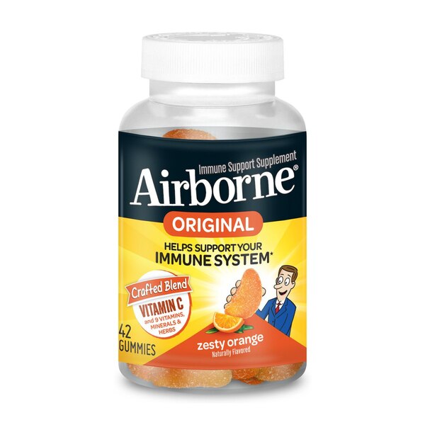 Airborne Vitamin C Gummies, Zesty Orange, 42 CT