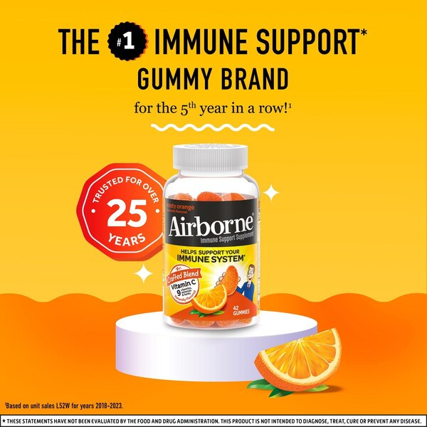 Airborne Vitamin C Gummies, Zesty Orange, 42 CT