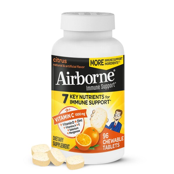 Airborne Original, Vitamin C Chewable Tablets, 1000mg, Citrus, 96 CT