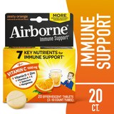 Airborne Vitamin C and Immune Support Supplement, Zesty Orange Effervescent Tablets, 20 CT, thumbnail image