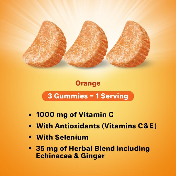 Airborne Immune Support Vitamin C Gummies, Zesty Orange Flavor, 63 CT