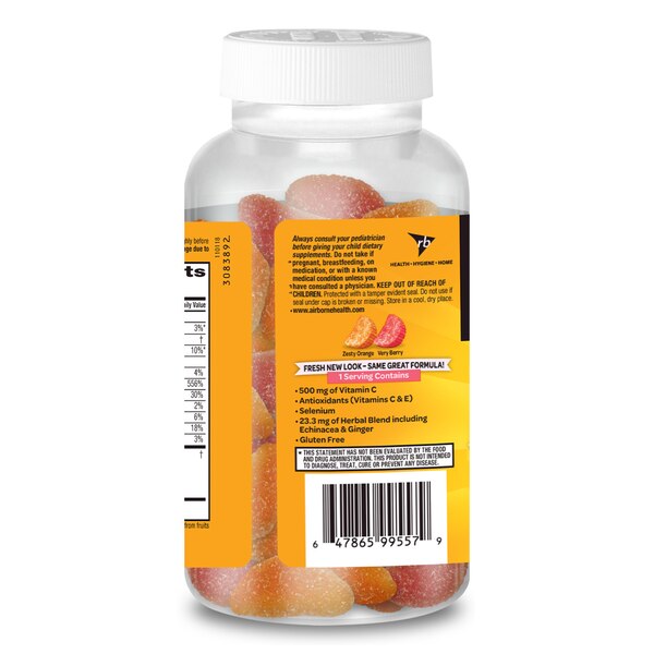 Airborne Kids, Immune Support, Assorted Fruit Flavored Gummies, 63 CT