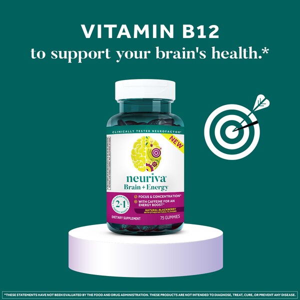 Neuriva Brain + Energy Gummies , Blackberry, 75 CT
