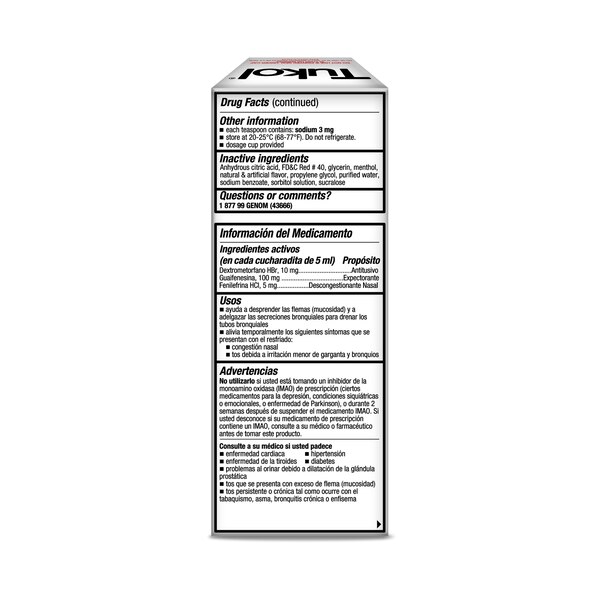 Tukol Multi-Symptom Cold Relief DM10+GU100+PE5/5ml Liquid