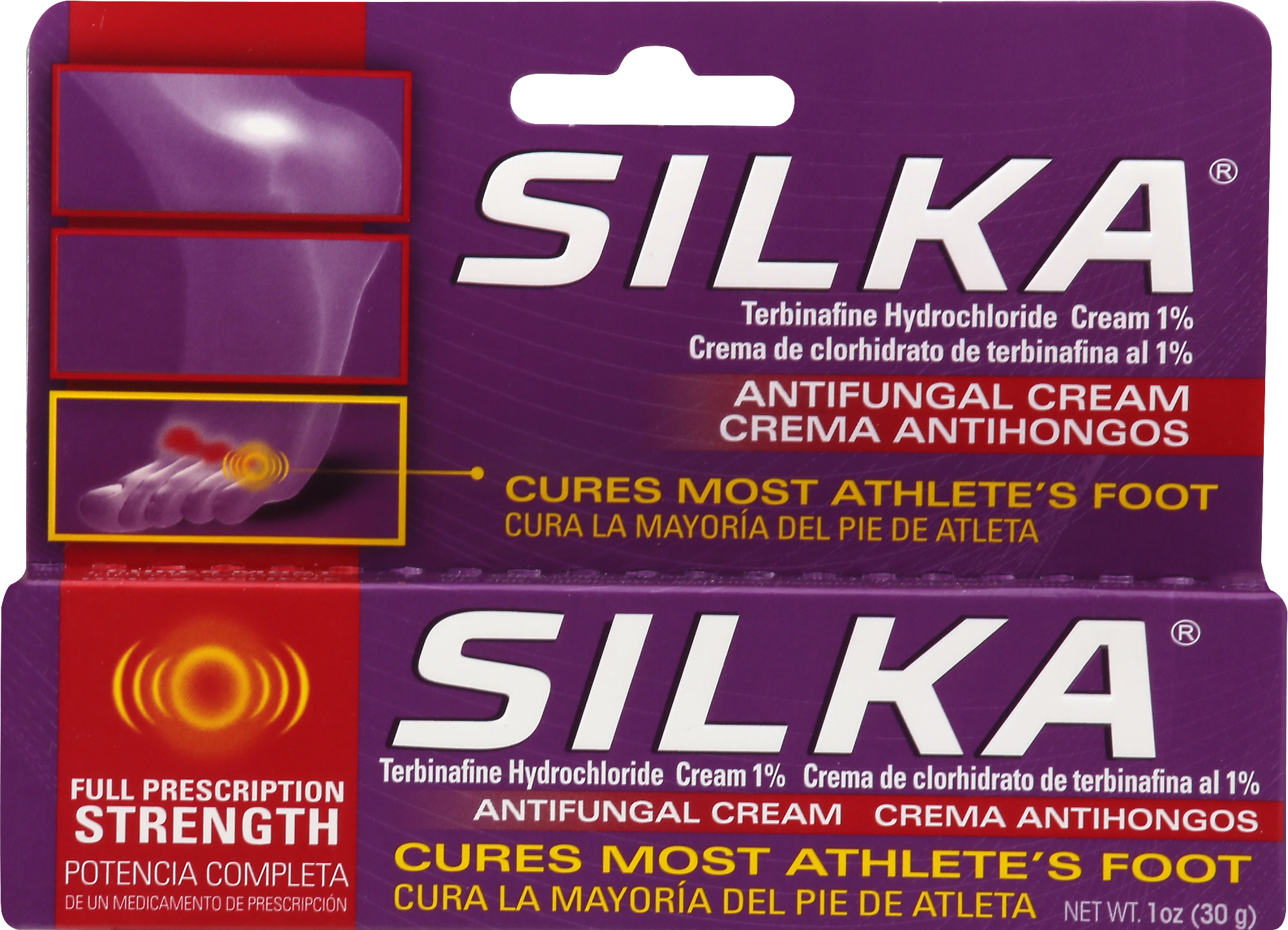 Silka Antifungal Cream for Athlete’s Foot, Full Strength, 1 OZ