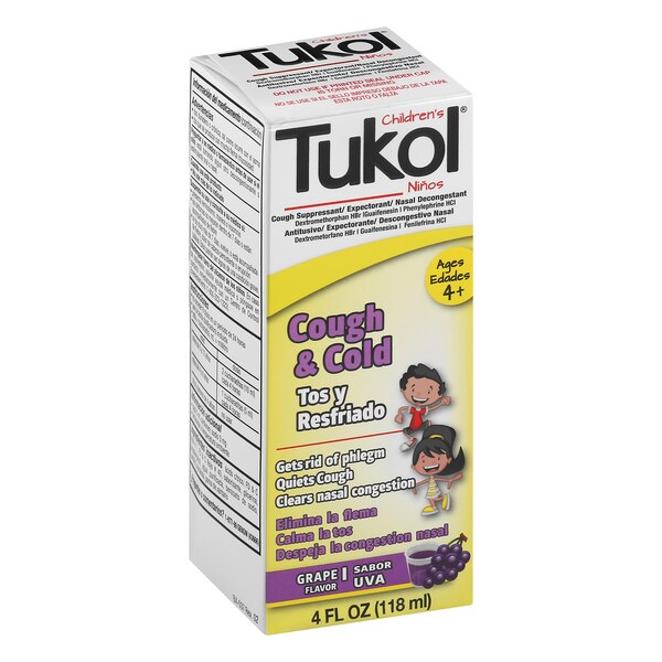 Tukol Children's Cough&Cold DM5+GU50+PE2.5/5ml Syrup Grape