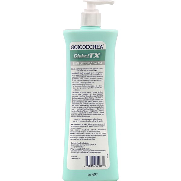 Goicoechea Diabet TX Skin Lotion, Fragrance-Free, 14.08 OZ